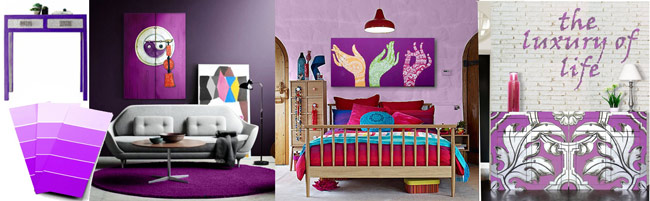 muebles violeta cuadros