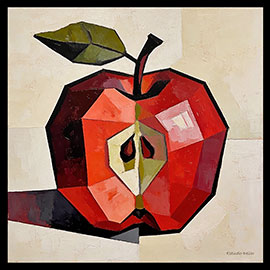 cuadros de frutas rojos manzanas