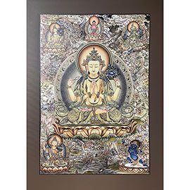 cuadro Thangka Avalokitesvara, precioso cuadro de 70x50cm con imágenes de buda tibetanos, perfecto para decorar ese rincón especial de la casa para meditar