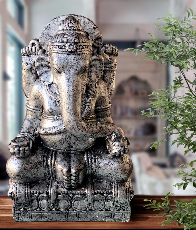 Figura Ganesha plateada