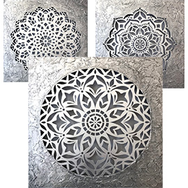 Cuadros de mandalas en plata