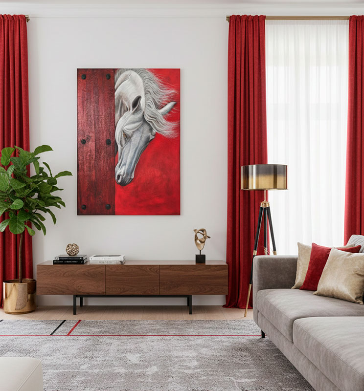 cuadros rojos para salon