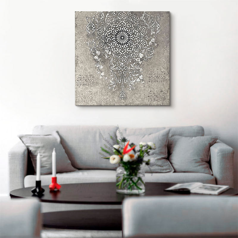 ▷ ESTUDIO DELIER  Cuadro Mandala plata, oro 150x80