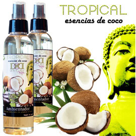 Ambientadores con olor a coco, un aroma tropical muy agradable y de calidad, antes con la marca artcromo ahora delier, disponible en web y en tiendas de aromas artcromo, delier