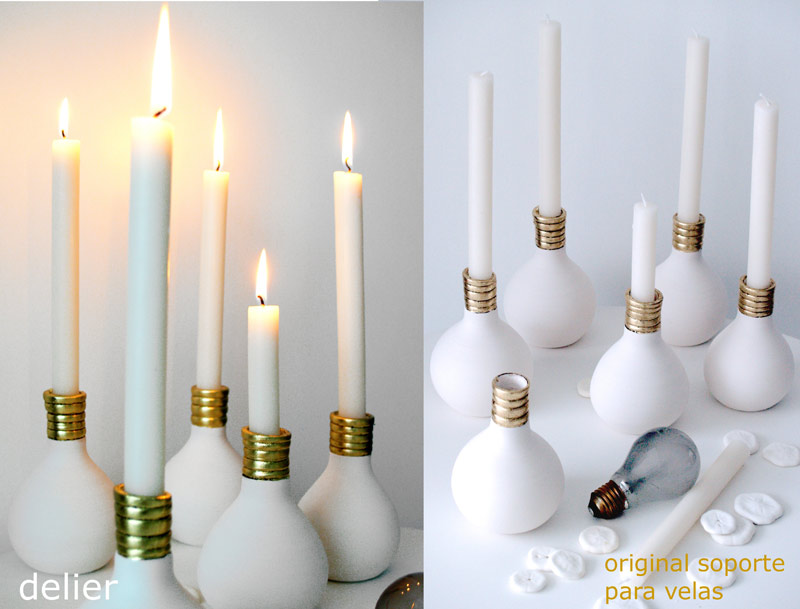 ESTUDIO DELIER | Candelabro velas bombilla set de 2