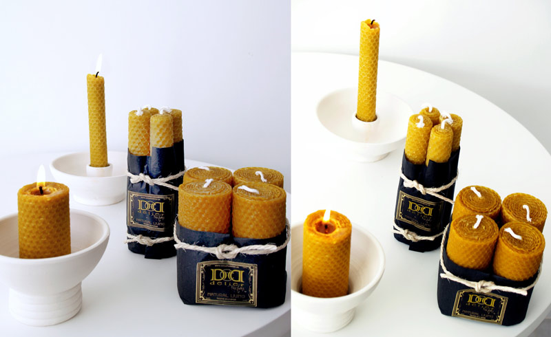 ESTUDIO DELIER | Vela cera abeja paquete 4 unidades