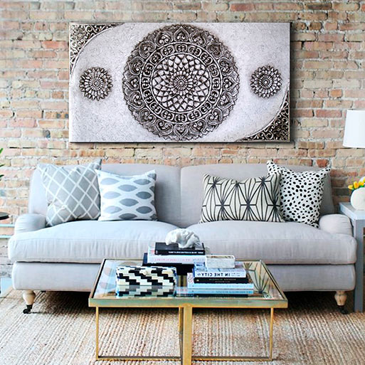 cuadro sofa mandala