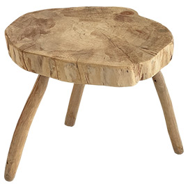Mesitas auxiliares para el sofa, o como mesita de noche, en madera natural reciclada estilo etnico rustico, realizada en madera de eucalipto natural