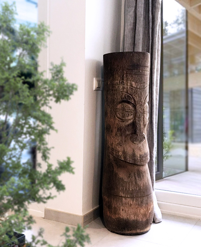decoracion etnica tronco jarron