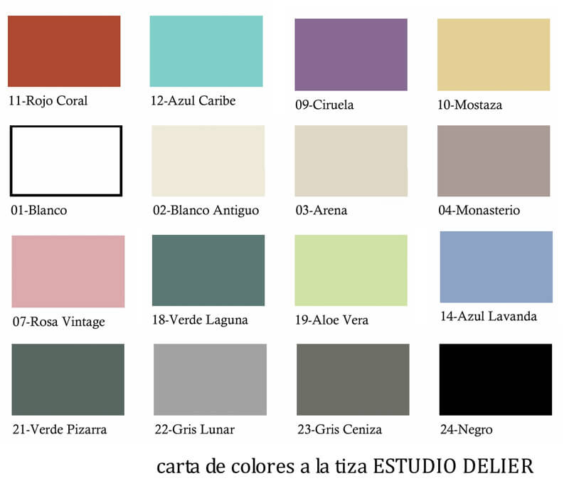 carta de colores a la tiza