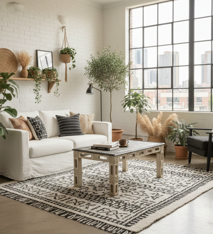 mesa de cafe rustica estrecha