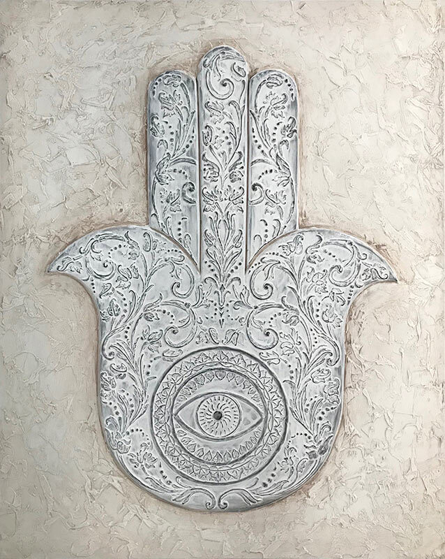 Hamsa Blue - Amuleto de protección contra el mal de ojo en forma de mano  para colgar en la pared, decoración para colgar en la pared