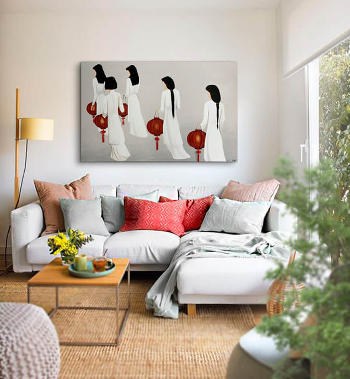 ideas para el sofa decorar con cuadros